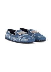 Dolce & Gabbana logo-tag patchwork-denim loafers