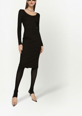 Dolce & Gabbana DG-logo Milano-rib midi dress