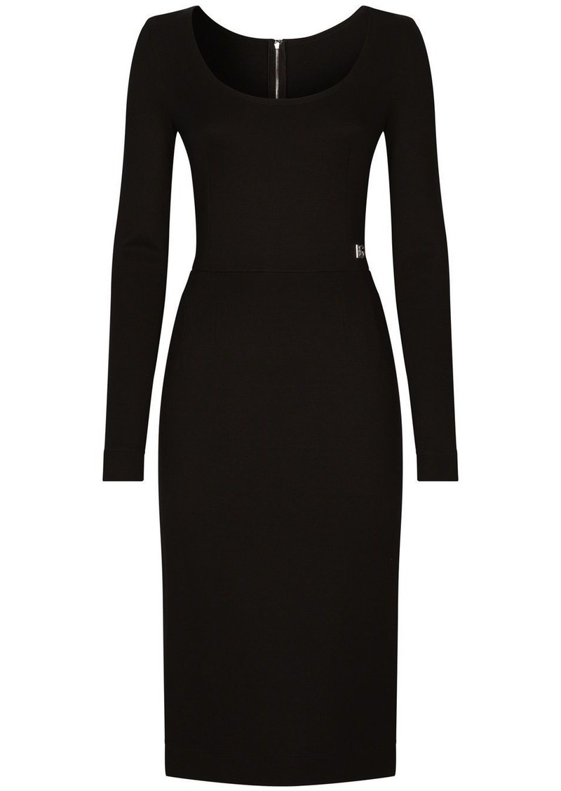 Dolce & Gabbana DG-logo Milano-rib midi dress