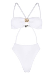 Dolce & Gabbana logo-plaque detail swimsuit