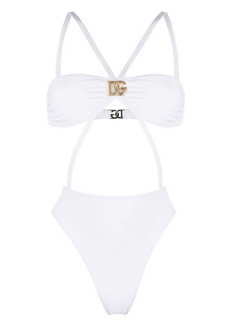 Dolce & Gabbana logo-plaque detail swimsuit