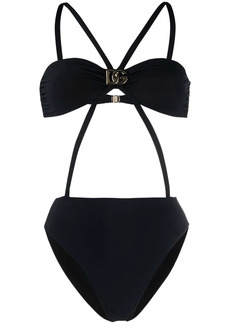 Dolce & Gabbana logo-plaque detail swimsuit