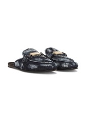 Dolce & Gabbana logo-plaque distressed denim mules