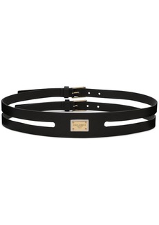 Dolce & Gabbana logo-plaque double-strap belt