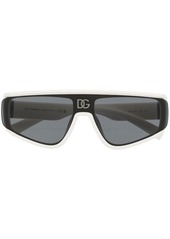 Dolce & Gabbana logo-plaque geometric-frame sunglasses