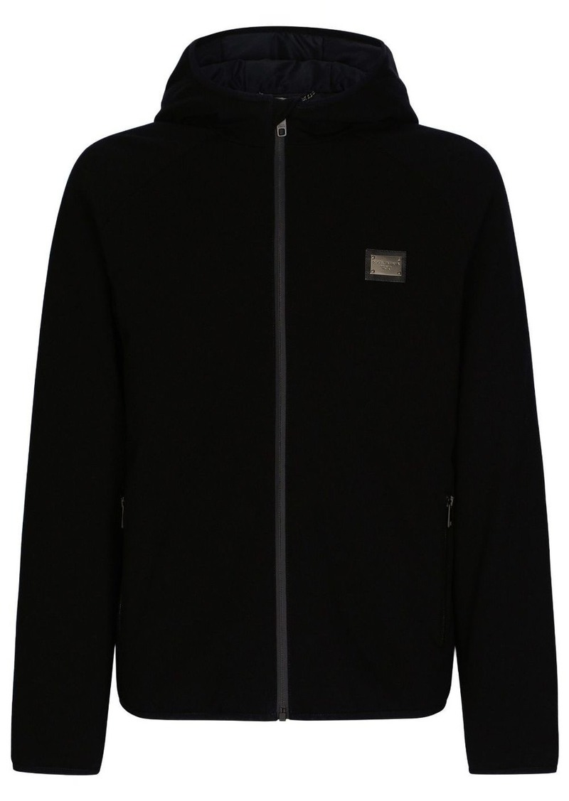 Dolce & Gabbana logo-plaque hooded jacket