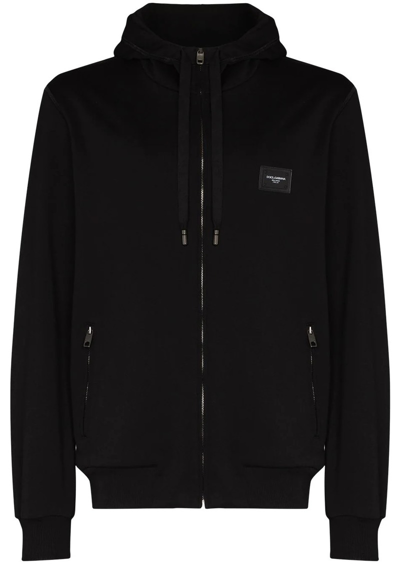 Dolce & Gabbana logo-tag zip-up hoodie