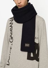 Dolce & Gabbana logo-patch wool scarf