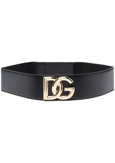 Dolce & Gabbana logo-plaque leather belt