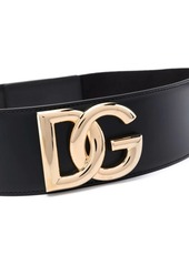 Dolce & Gabbana logo-plaque leather belt