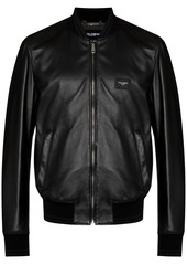 Dolce & Gabbana logo-plaque leather bomber jacket