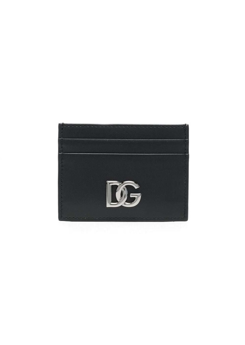 Dolce & Gabbana logo-plaque leather cardholder