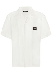 Dolce & Gabbana logo-plaque linen shirt