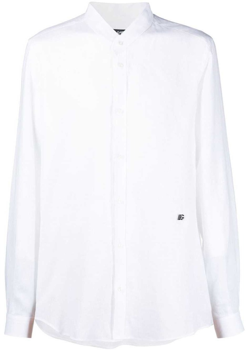 Dolce & Gabbana logo-plaque linen shirt