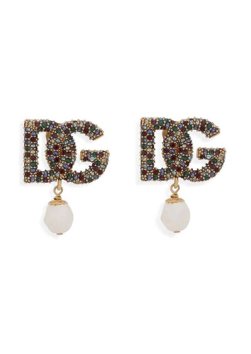 Dolce & Gabbana DG-logo rhinestone-embellished earrings