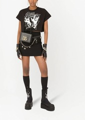 Dolce & Gabbana logo-appliqué double crepe miniskirt