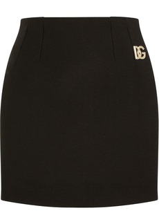 Dolce & Gabbana logo-appliqué double crepe miniskirt