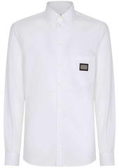 Dolce & Gabbana Martini-fit logo-tag cotton shirt