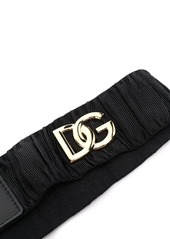 Dolce & Gabbana logo-plaque ruched belt