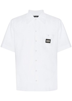 Dolce & Gabbana logo-tag cotton bowling shirt