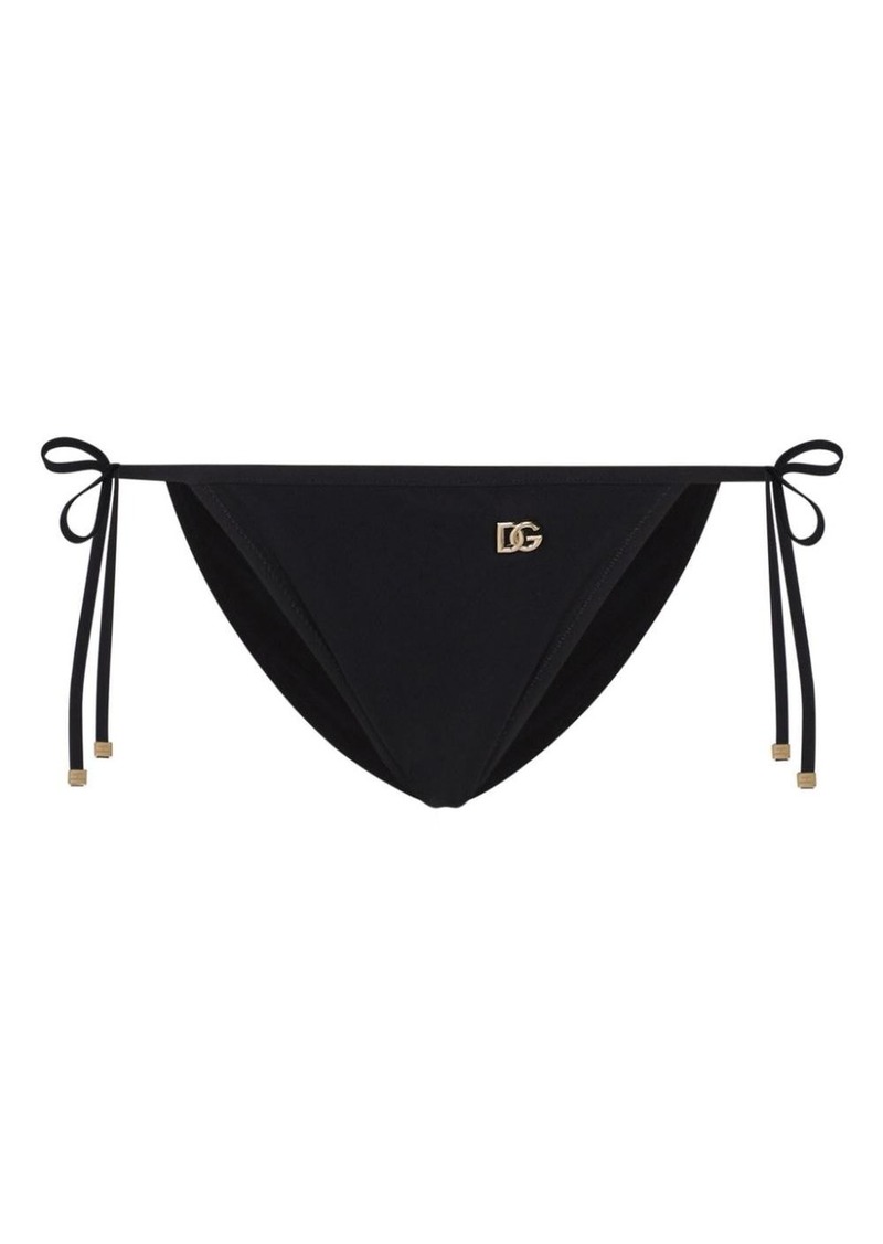 Dolce & Gabbana logo-plaque side-tie bikini bottom