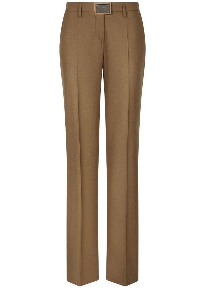 Dolce & Gabbana logo-plaque straight-leg trousers