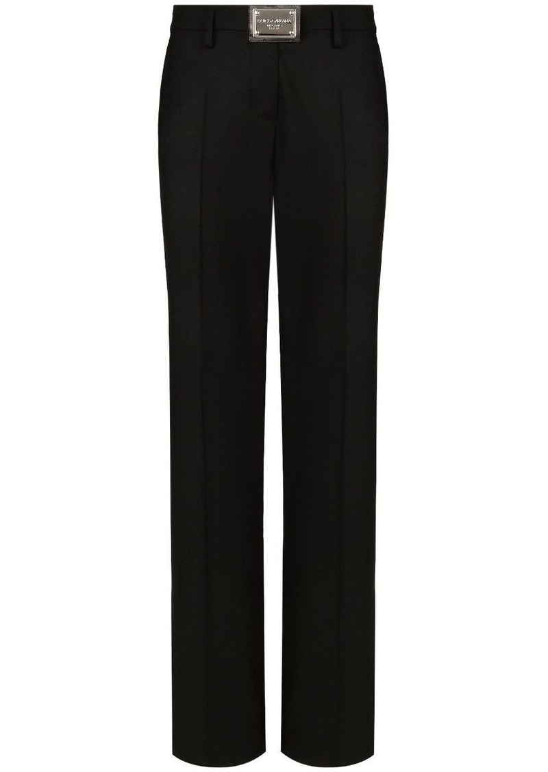 Dolce & Gabbana logo-plaque straight-leg trousers