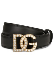 Dolce & Gabbana DG-logo embellished leather belt