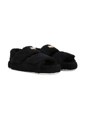 Dolce & Gabbana logo-plaque terrycloth-effect sandals