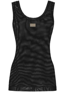 Dolce & Gabbana logo-plaque U-neck tank top