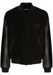 Dolce & Gabbana logo-plaque virgin-wool bomber jacket