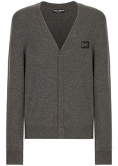 Dolce & Gabbana logo-plaque wool-blend cardigan