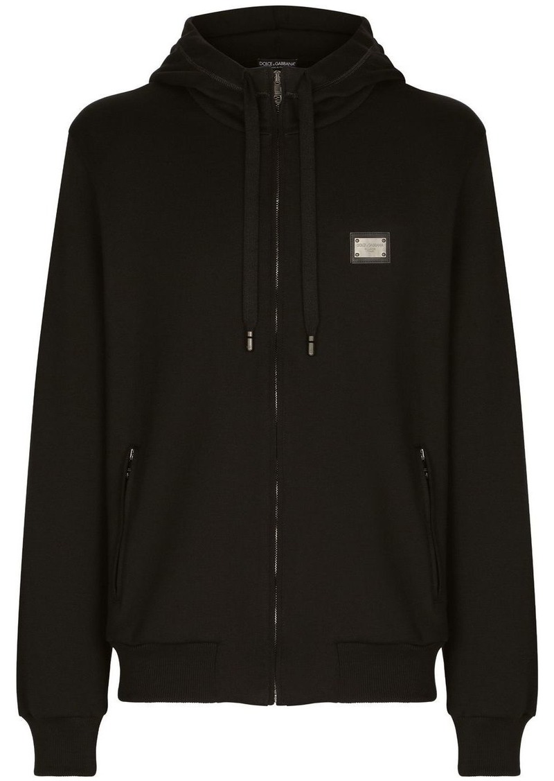 Dolce & Gabbana logo-tag zip-up hoodie