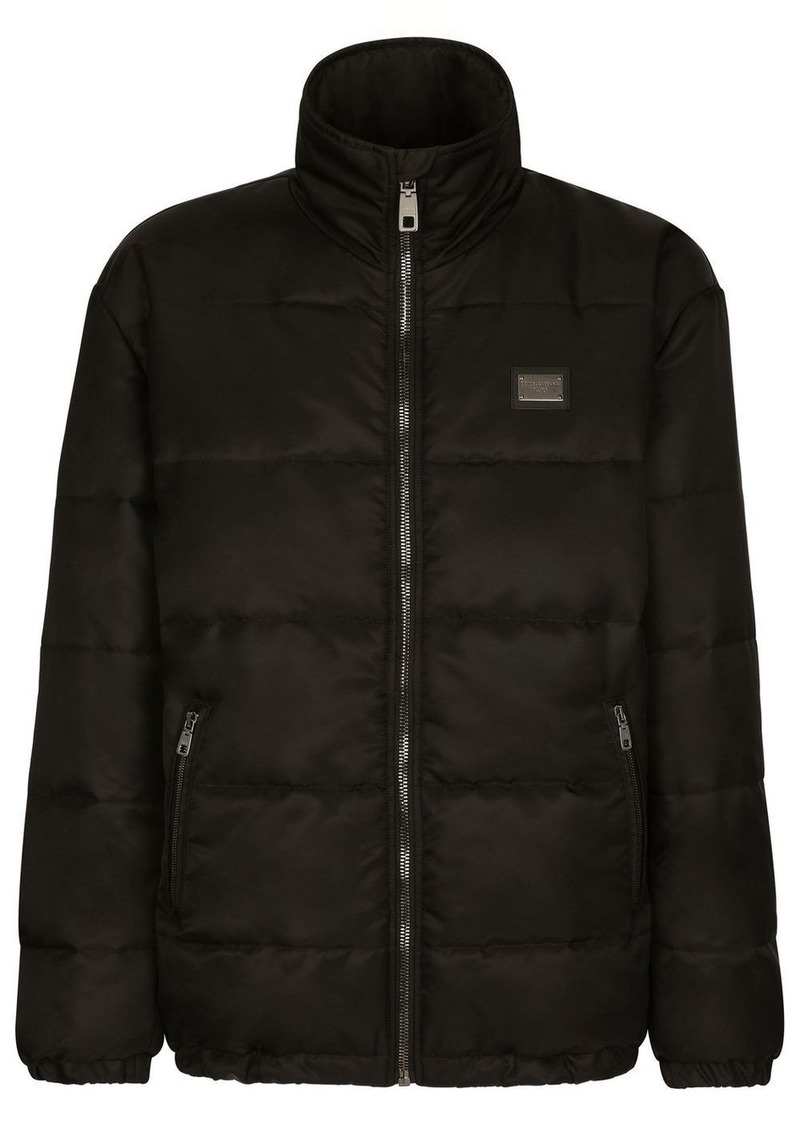 Dolce & Gabbana logo-tag high-neck padded jacket