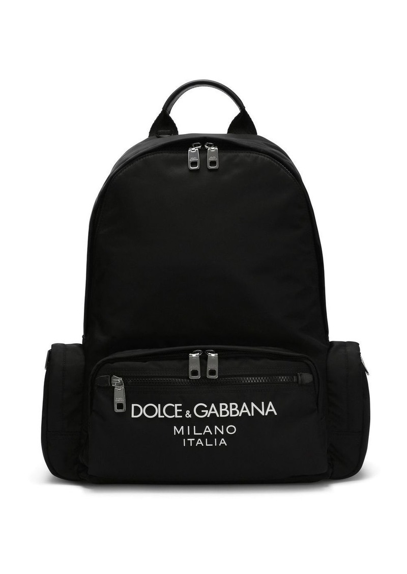 Dolce & Gabbana logo-stamp zipped backpack