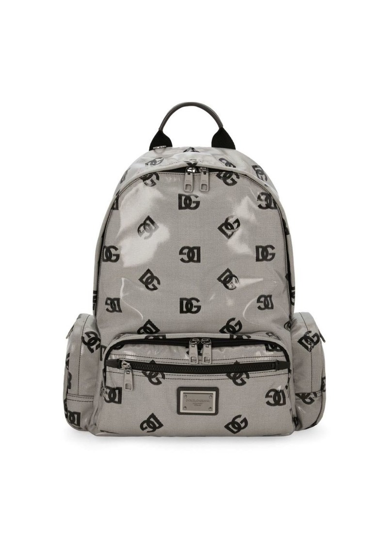 Dolce & Gabbana logo-print coated-finish backpack