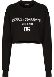 Dolce & Gabbana logo-print cropped sweatshirt