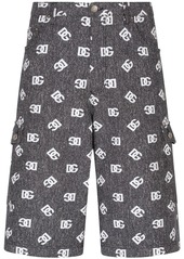 Dolce & Gabbana logo-print denim cargo shorts