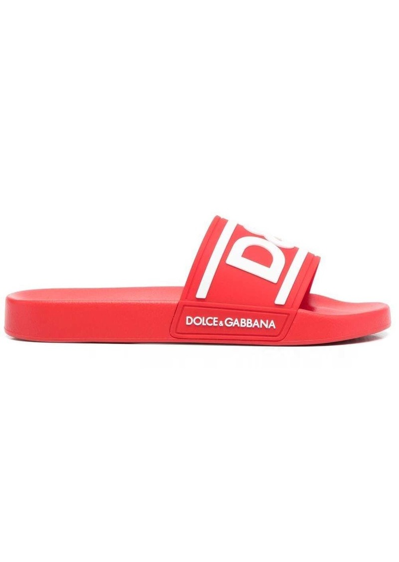 Dolce & Gabbana logo-print detail pool slides