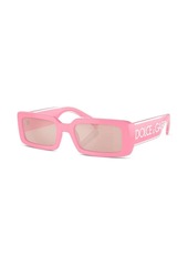 Dolce & Gabbana logo-print rectangle-frame sunglasses