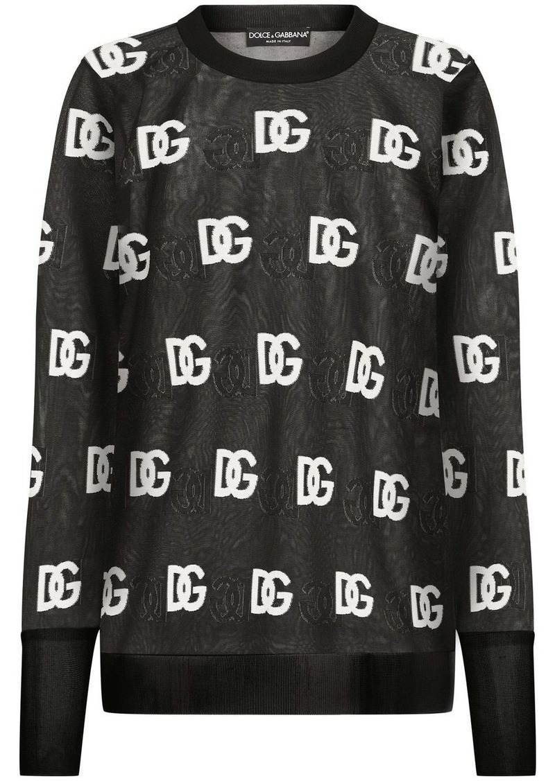 Dolce & Gabbana DG-logo semi-sheer jumper