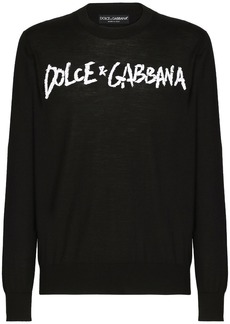 Dolce & Gabbana logo-print virgin wool jumper