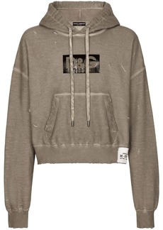 Dolce & Gabbana logo-print washed cotton hoodie