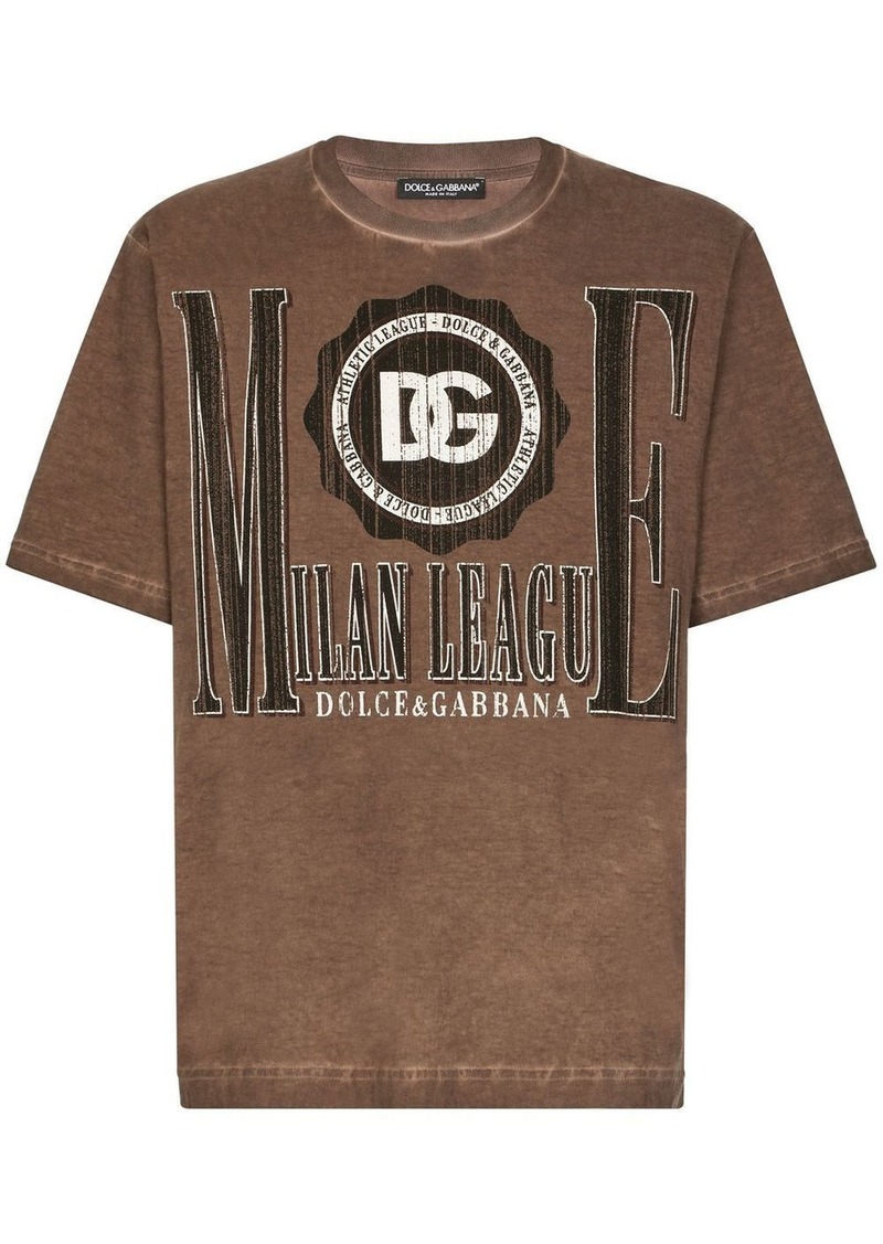 Dolce & Gabbana logo-print washed-finish T-shirt