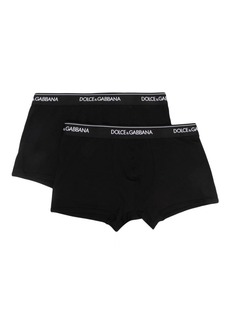 Dolce & Gabbana logo-waist cotton boxer briefs (set of two)