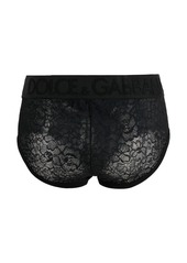 Dolce & Gabbana logo-waistband lace boxers