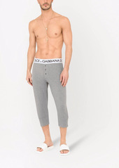 Dolce & Gabbana logo-waistband stretch-cotton leggings