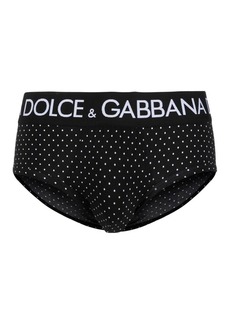 Dolce & Gabbana logo-waistband polka-dot briefs