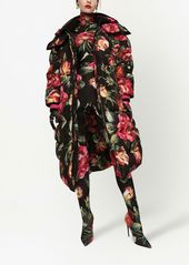 Dolce & Gabbana long floral-print down jacket