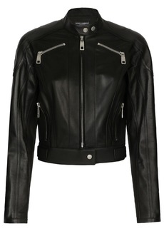 Dolce & Gabbana long-sleeve leather biker jacket